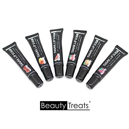 Beauty treats all natural sugar lip scrub tube set of 6…