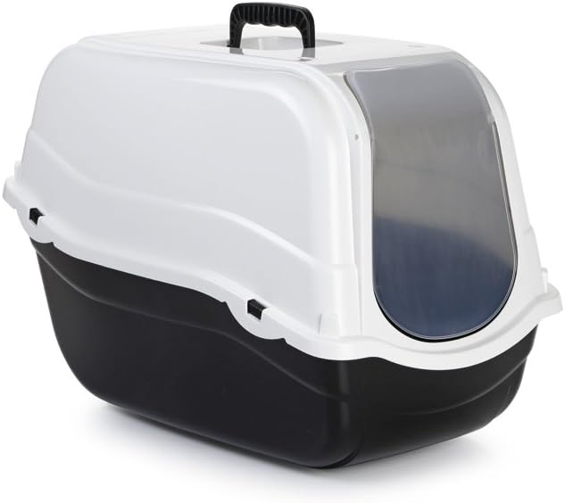 Beeztees Cat Litter Pan Romeo, 54 x 33 x 42 cm, Black/White
