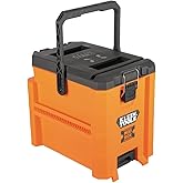 Klein Tools 54824MB MODbox Hybrid Tool Box, Lockable Tool Storage with Removable Lid, Converts to Open Crate, 2 Adjustable Dividers, Connects with all Klein Tools MODbox Components