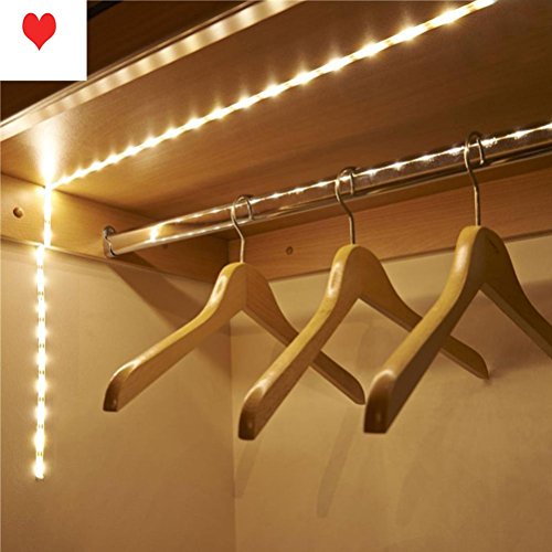 DZT1968 Battery Operated 1M 30LED SMD2835 Strip Light Wireless PIR Motion Sensor Wardrobe Cabinet