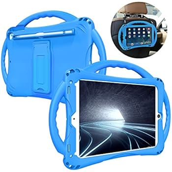 Adocham New iPad 9.7 Inch 6th/5th Generation 2018/2017 Case with Apple Pencil Holder, Lightweight and Shockproof Case with Kickstand for 6th/5th Gen, also Fits for iPad Pro 9.7, iPad Air 1/2(Blue)