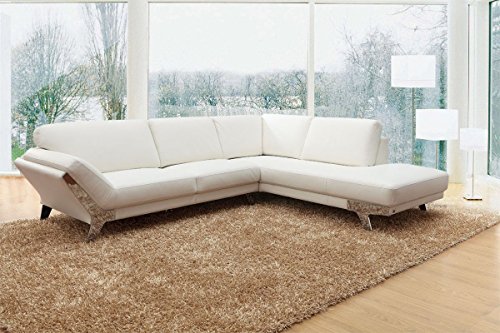 533 - Modern White Italian Leather Sectional Sofa