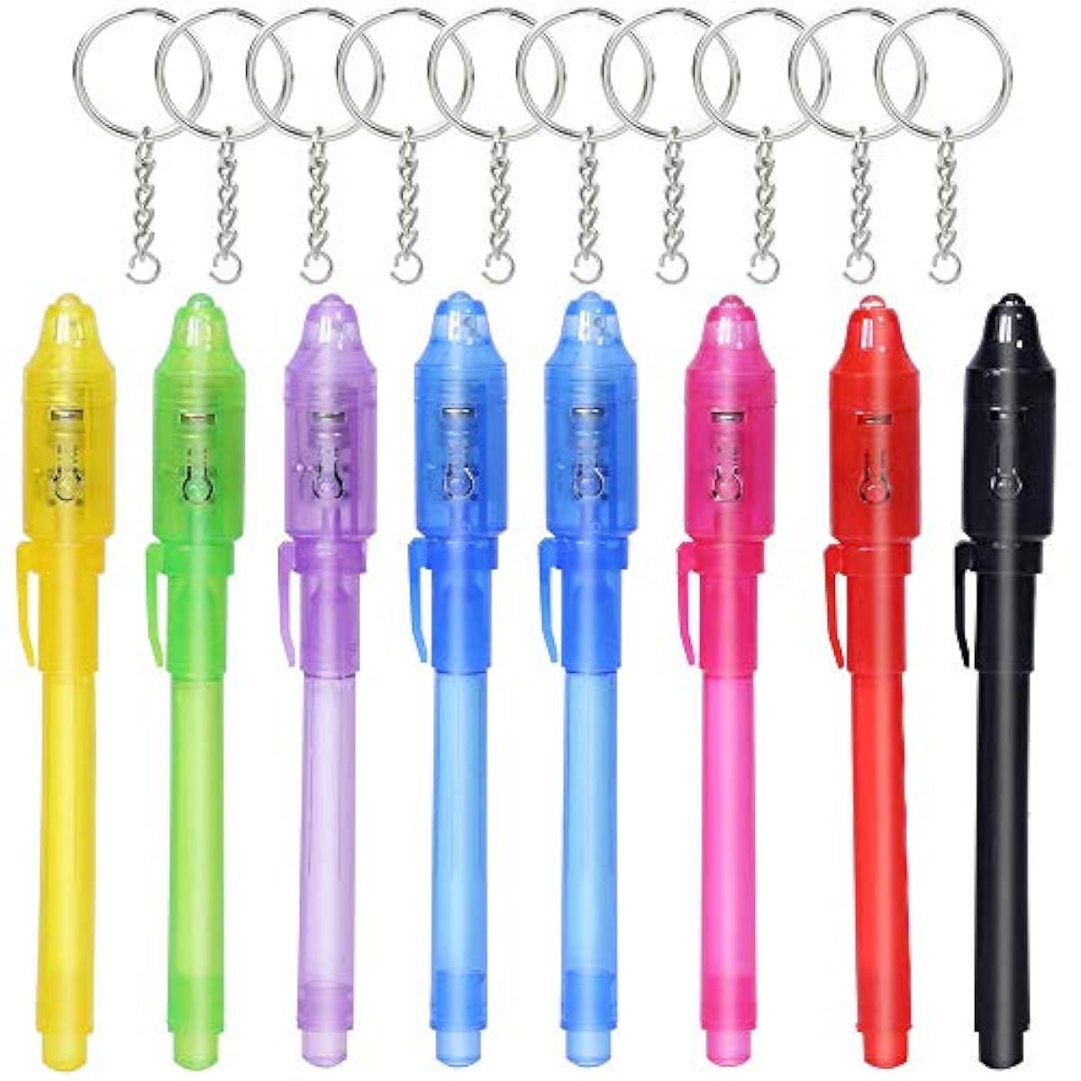 UV Black Light Pen 8 Packs Invisible Ink Marker Kids Spy Secret Message 7 Colors eBay