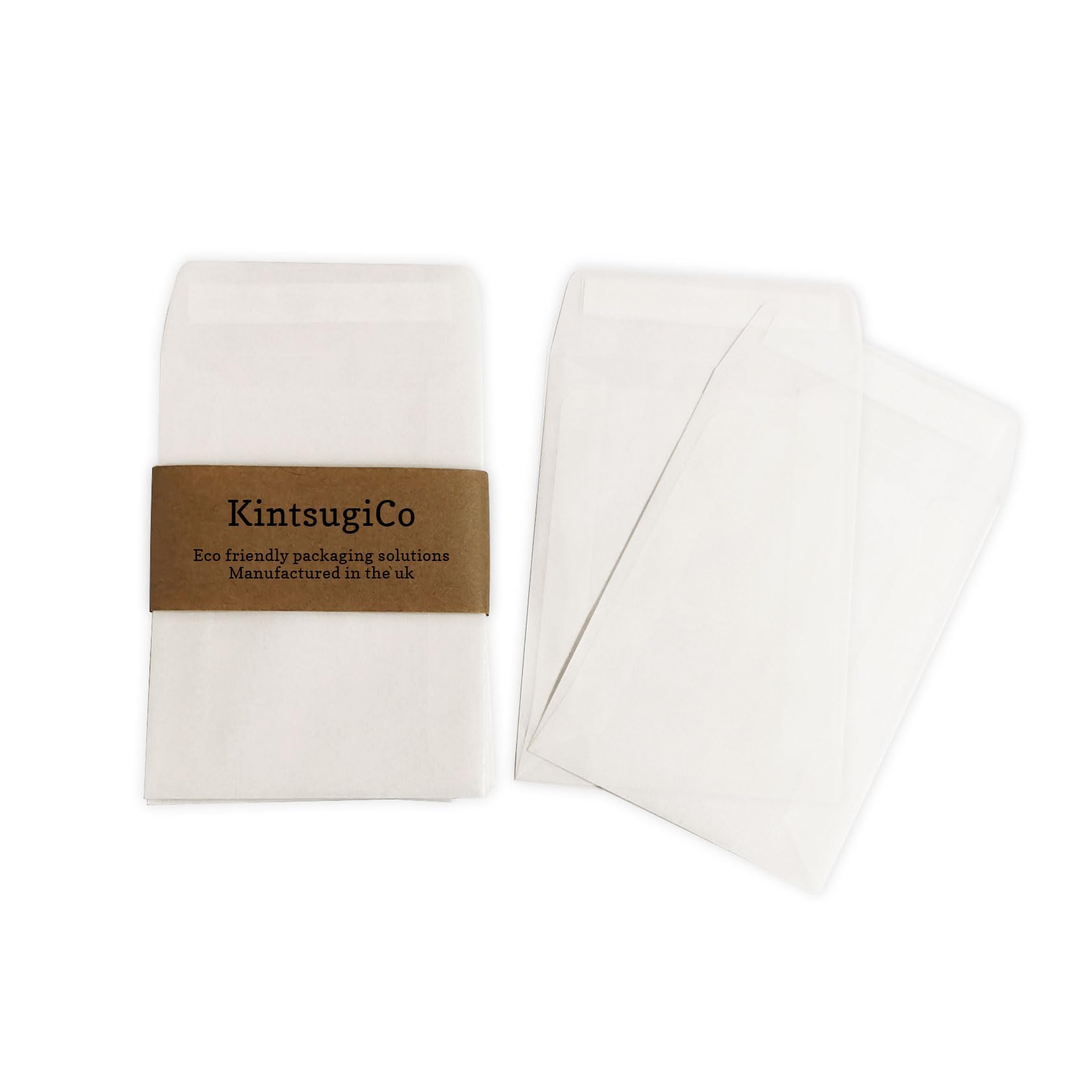 KintsugiCo 114 x 162mm C6 Glassine Bags Peel + Self Seal Medium Glassine Envelopes (50)