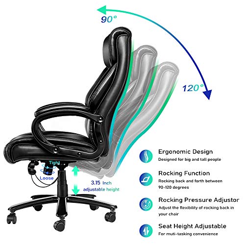 VANSPACE Executive Office Chair High Back, Office Chair 350 lbs Leather Office Chair, Executive Computer Chair with… - Image 4