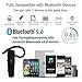 Bluetooth Headset【Upgraded Bluetooth V5.0】, Handsfree Earpiece Wireless Earphone in-Ear Earbud Headphone with Microphone and Mute Key for Business/Office/Driving (240 Hours Standby Time, Black)