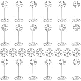 FOMTOR 20 Pack Place Card Holder Table Number Holders Table Picture Holder Wire Photo Holder for Wedding, Party, Banquet, Baby Shower, Office(Silver)