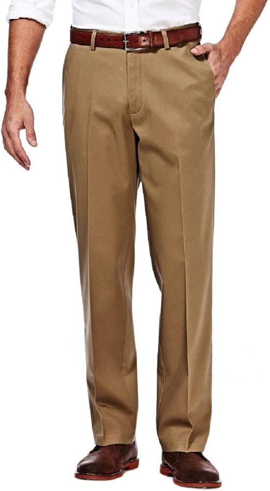 haggar classic fit premium no iron khaki pleated