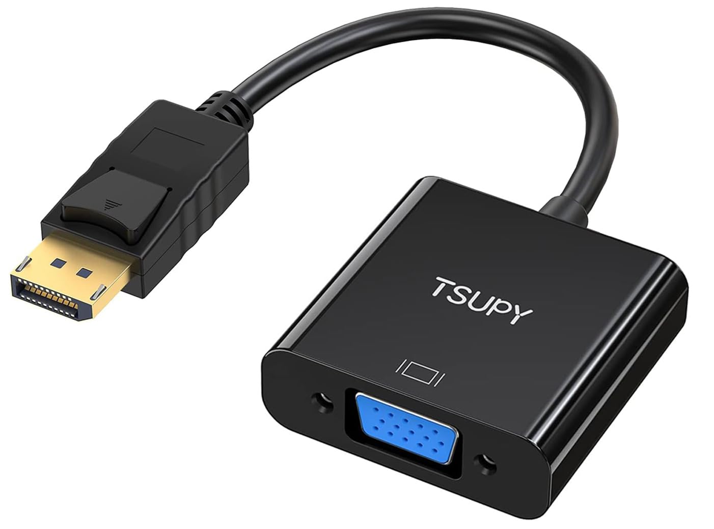 TSUPY DisplayPort to VGA, 1080P DP to VGA Adapter with Gold-Plated Connector for Laptop, Computer, Display, HDTV, Projector, Not HDMI