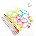 HYSTYLE Dragonfly Toy Plastic Twisty Flying Saucers Spinning Shooter Flying Disc Toys for Children - Package of 20 Assorted Colors