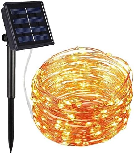 Outdoor Solar hanging lamp With Integrated Solar Panel And LEDs For Lighting LED String Lights,Lights Copper Wire String Lights for Bottle DIY Decor,Outdoor BBQ, Gathering, Party, Wedding, Holiday (Yellow)