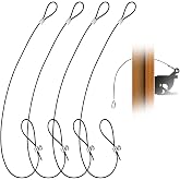 Gate Latch Cable Pull, 19 Inch Stainless Steel Adjustable Gate Pull Cord | For Metal Wooden Fences Garden Backyard Door Fence Gate Opener, 4 Pieces, Black