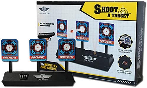 Electronic Digital Target for Nerf Guns Blaster Auto Reset Shooting Digital Target Electronic Intelligent Light Sound Effect Scoring Target Children Toy Gun