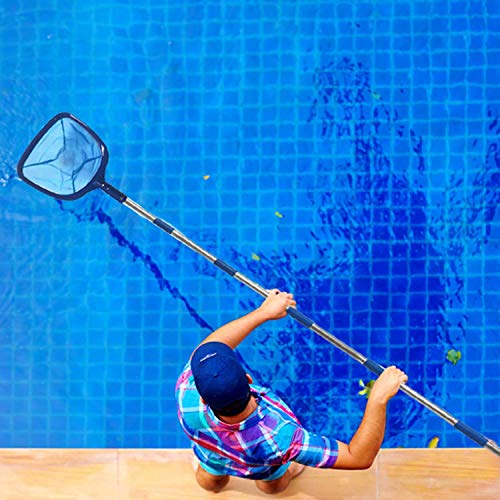 FLY HAWK Swimming Pool Leaf Skimmer Net, 8 Ft Fine Mesh Netting with Heavy Duty Connecting Stainless Steel Pole for Fast Cleaning Spas & Ponds Debris