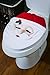 ShellKingdom Toilet Seat Cover and Rug Set Tank Lid Cover for Party Bathroom Sets(Christmas Laozi)
