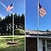 Gientan 25FT Telescopic Flag Pole, Extra Thick In-ground Aluminum Flagpole Kit with 3x5 US Flag and Golden Ball Top, for Commercial Residential Outdoor Use, Fly 2 Flags