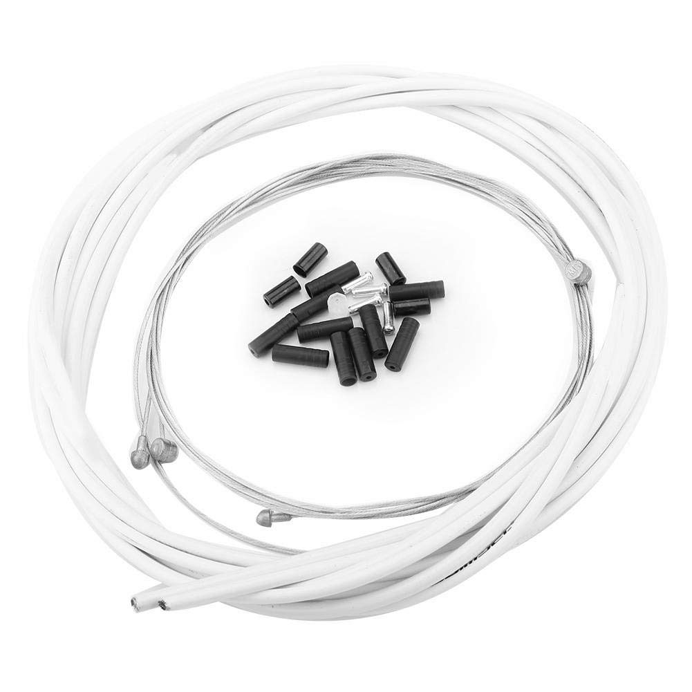 Demeras Bike Brake Cable Front Rear Brake Cable Wire For MTB Replacement with Housing Set(White)