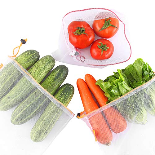 Gogooda Reusable Produce Bags Set of 15 Mesh Produce Bags 3 Size
