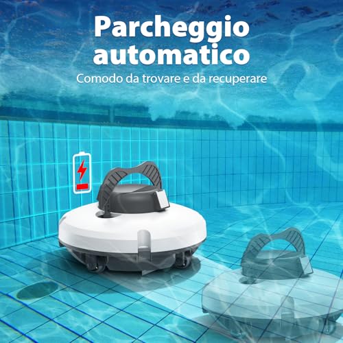 Redkey S100 Pool Robots, 130 Minutes Cleaning, Overcomes 18° Incline, Dual Drive Battery, Automatic Parking, Robot Pools Above Ground for 100 m² Swimming Pool