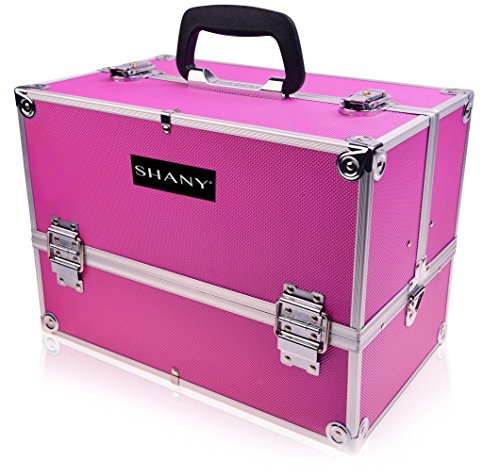 SHANY Essential Pro Makeup Train Case with Shoulder Strap and Locks - Pink