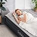 Sable Mattress with Built-in Pump, Upgraded Inflatable Blow Air Bed Comfortable Flocked Top Pillow Storage Bag, Height 17 inches, Twin Size for an Adult, Grey