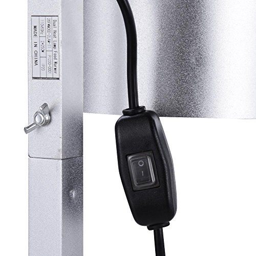 WeChef Commercial Portable Dual Bulb Food Heat Lamp Countertop Free-Standing Food Warmer Buffet Bar Restaurant