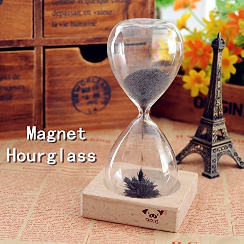 Iron Powder Magnet Hourglass With Wooden Holder Dsek Toy