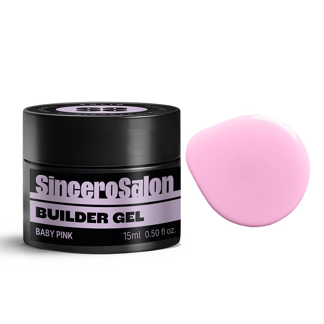 Sincero Salon Builder Gel - Baby Pink - 4in1 Nail Gel for Strengthening, Protecting and Extensions - Long Lasting UV LED - 15ml
