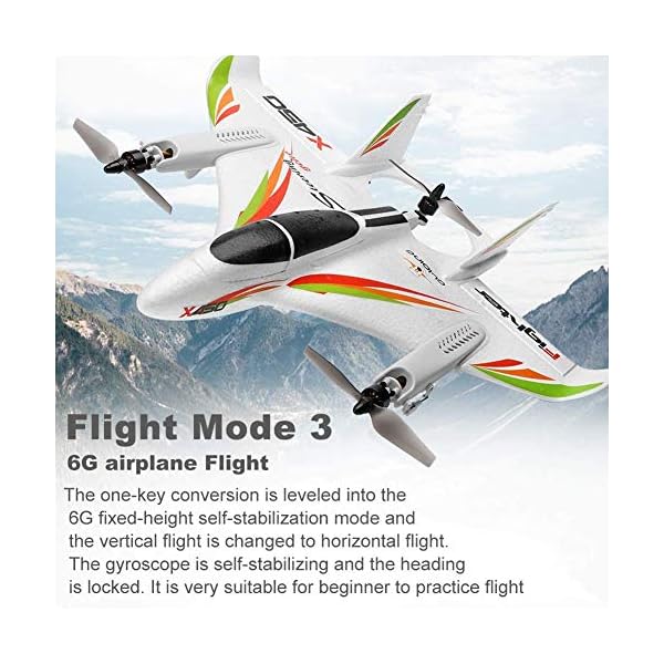 XK X450 RC Flugzeug, 2.4G 6CH RC Segelflugzeug Starrflügelflugzeug, 3 Flugmodelle Bürstenlose RC-Hubschrauber Vertikale… – Bild 6