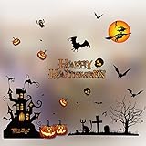 PanDaDa Happy Halloween Pumpkins Wall Decals Window Stickers Halloween Decorations for Kids Rooms Nursery Halloween Party