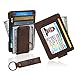 piboshi Money Clip Wallet Leather Slim Front Pocket Magnetic RFID Money Clip Wallet (Brown)