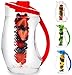 Water Infuser Pitcher & Gourmet Recipe eBook (Emailed) | BPA Free Fruit Infusion Pitcher with Glass Like Appearance and Largest 3+ Liter Capacity for Amazing Spa Water (Red)
