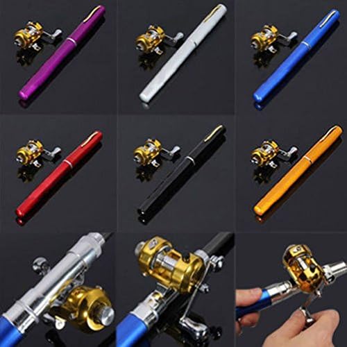 Telescopic Mini Portable Pocket Fish Pen Aluminum Alloy Fishing Rod Pole + Reel
