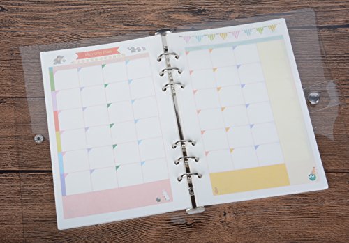 Funcoo 90 Sheets Planner Filler Paper Refills Inserts Pages A5 Size Loose Leaf Paper for 6-Holes Binder, Journal, Dairy, Planner, Notebook (Monthly Plan) - Thumbnail 2