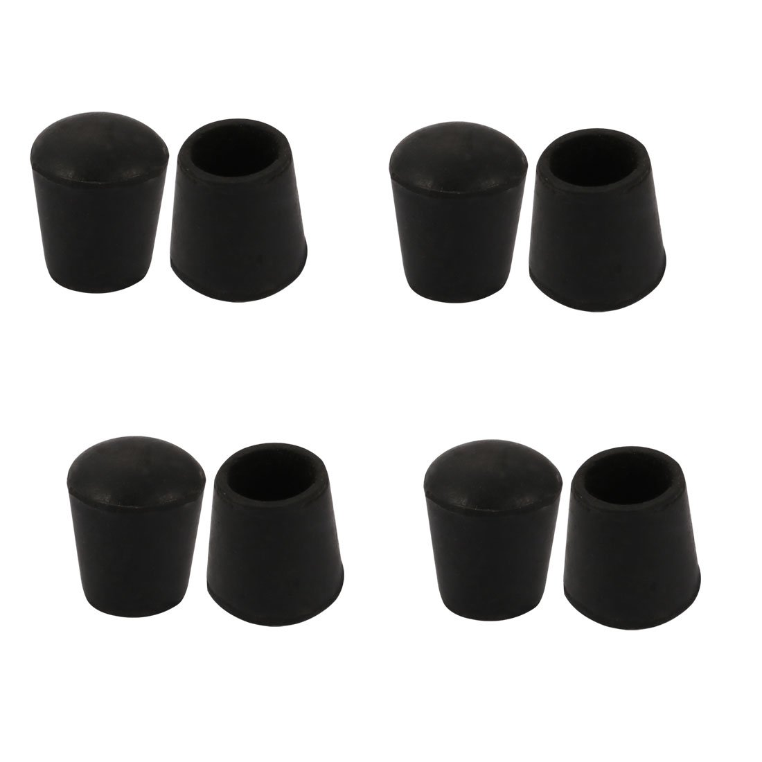 sourcingmap 8pcs Furniture Desk Chair Round Rubber Leg Tip Cap 16mm Inner Diameter Black