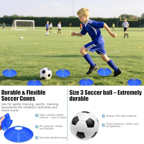 MAXVINI 2 Set Football Goals for Kids 3x2.4 ft/6x4 ft Portable Pop Up Soccer Training Nets Equipement for Youth Games for Easy Assembly & Foldable, Practice Goal Suitable for Outdoor, Backyard, Garden