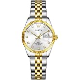 OLEVS Watch Women Elegant Dress Analog Quartz Women Watch Two Tone/Silver Stainless Steel Waterproof Luminous Ladies Watches&mdash;&mdash;(Pink/Blue/Gold/Silver Face)