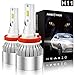 AMBOTHER H8 H9 H11 Led Headlight Bulbs Car Replacement Kit, 72W 7600LM 6500K Xenon White CSP Chips/Internal Driver Free 2X Car Dust Covers