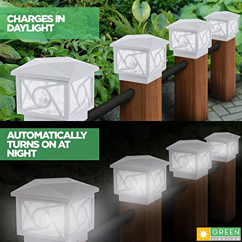 GreenLighting Geometric Circle Deck Lights 4x4 Post Caps Solar Post
