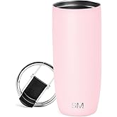 Simple Modern Travel Coffee Mug Tumbler with Flip Lid | Reusable Insulated Stainless Steel Cold Brew Iced Coffee Cup Thermos | Gifts for Women Men Him Her | Voyager Collection | 20oz | Blush