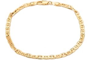 kelistom Gold Anklet for Women Teen Girls, 14K Gold / 18K Gold/Platinum Plated Flat Mariner Link Chain Ankle Bracelets for Women 9 10 11 inches