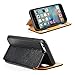 ZVE iPhone 6/6S Plus Leather flip Case S-View Window Cover/KICKSTANDStand/TPU Bumper/Open Protection, 5.5 Black