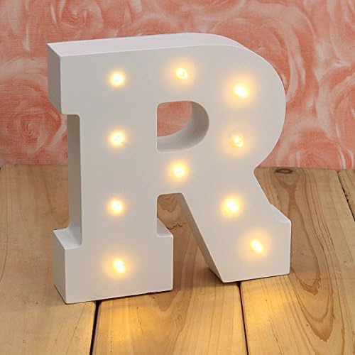 Your Name in Lights,YAOXI Wooden Light Signs Up Letters Wedding Baby Standing or Wall Mounted Decoration,Battery Operated Alphabet,Warm White (R)