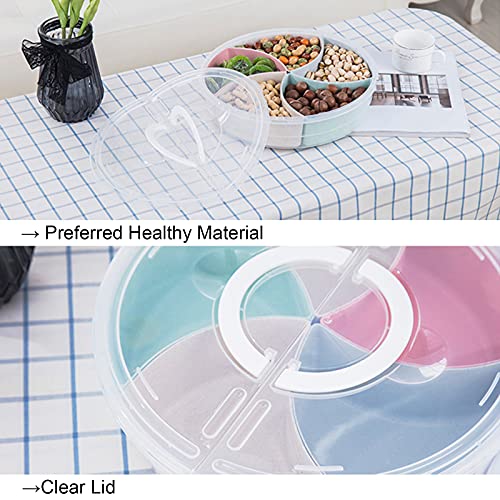 amokk Divided Serving Tray Platter with Lid & Handle Storage Container