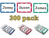 C-Line Pressure Sensitive Peel and Stick Name Badges, Blue, Red and Green Border, 3.5 x 2.25 Inches, 300 per Box (92263, 92264, 92265)