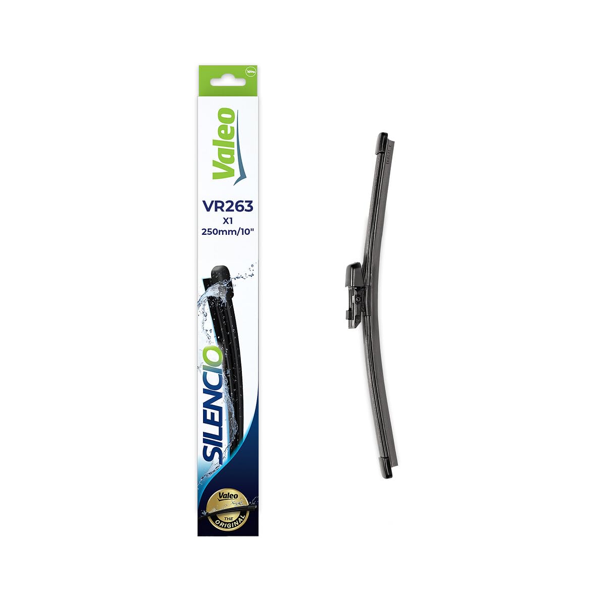 VALEO Silencio Wiper - VR263 - High Performance, Superior 360 Degrees Visibility, Easy Installation Original Flat Blade 250mm - Rear - 1 Wiper Blade - 574610