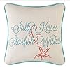 C&F Home 10" Embroidery Pillow, Salty Kisses Starfish Wishes Decorative Throw Pillow for Sofa Couch or Bed 10 x 10 Multi