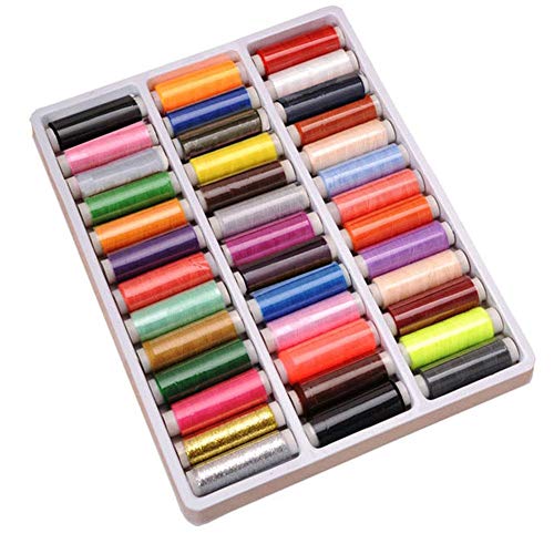 Thread Sewing Kit, SAM 1 Set 39 Mixed Colors Sewing Thread Purpose Polyester Thread for Hand & Sewing Machine Stitching Sewing Accessories for Handicrafts Textile Supplies
