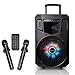 PA System with LED Party Lights, Wireless Portable Bluetooth Audio Speaker with 2 Wireless Microphones FM Radio Party Karaoke Machine Sound System MCP-75 Suono Soundstream by Pure Acoustics