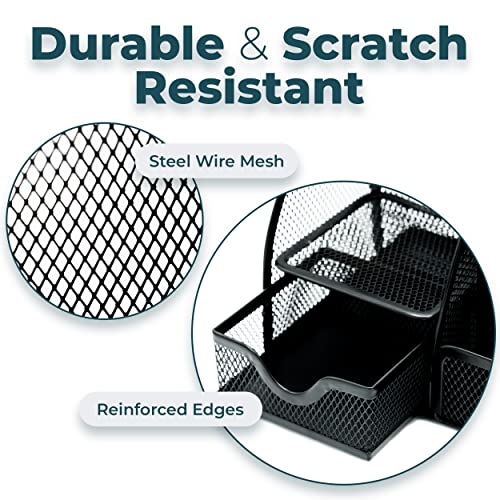 Greenco Mesh Desk Organizer Office Supplies Caddy, 6 Compartments